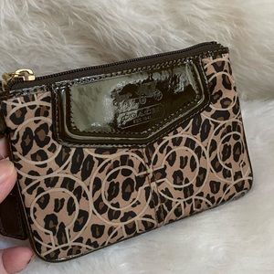 ❌SOLD❌Coach Madison Ocelot Leopard Print Sateen Fabric/Leather Wristlet